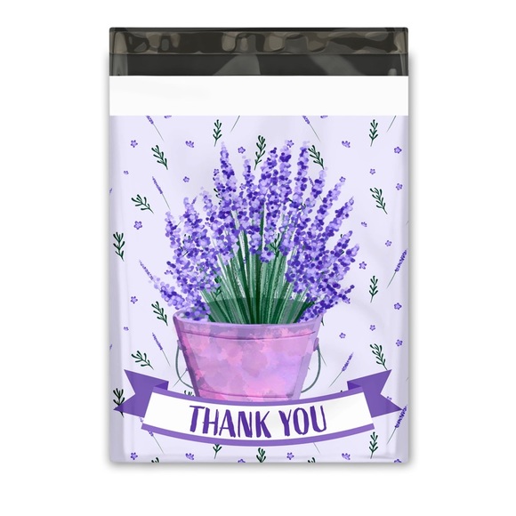 ( LAST 2 )  25 10X13 Lavender Thank You, Poly Mailers, Flat, CLEARANCE - Picture 4 of 5